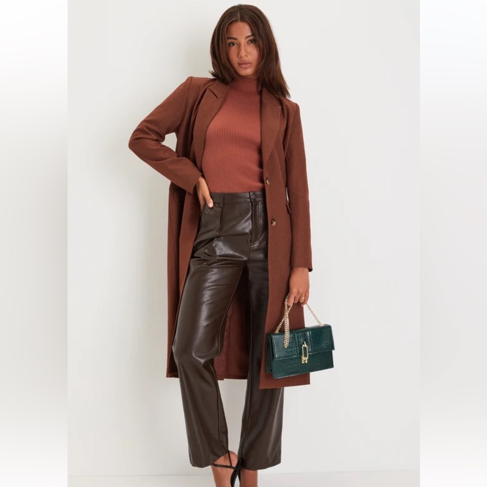 Lulu's Rust Brown Long Coat